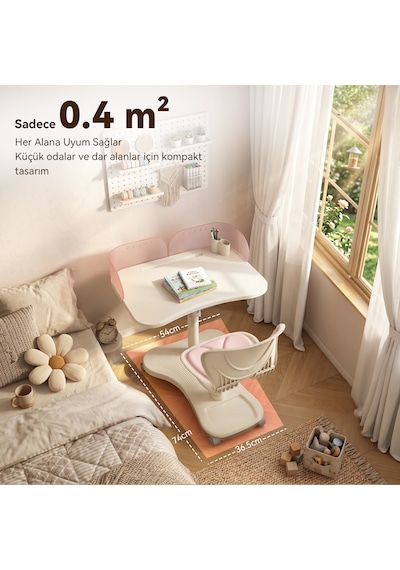 Bonny Mobil Çocuk Çalışma Sandalye Seti Pembe