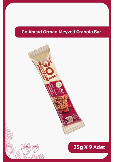 Go Ahead Orman Meyveli Granola Bar - 25 Gram - 9 Adet
