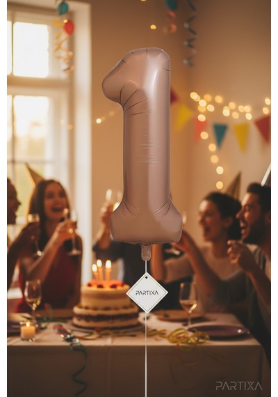 Çikolata Kahverengi Retro Rakam 1 Folyo Balon 32 İnç 1 Yaş Doğum Günü Vintage Konsept Parti Sayı Dekorasyon Balonu Çok Renkli