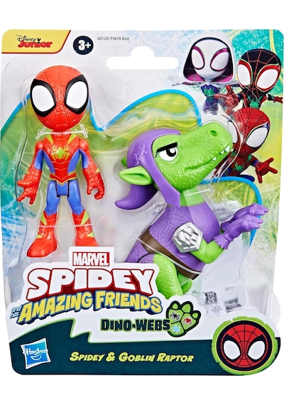 Spidey And His Amazing Friends Dino Webs Spidey & Goblin Raptor G Marvel