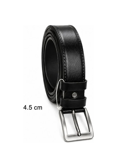 Erkek Hakiki Deri 4.5 Cm Klasik Ve Kot Pantolon Kemeri Metal Tokalı Siyah