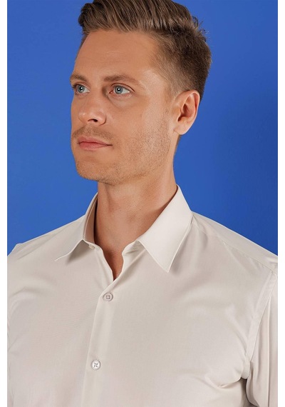 Efor Gk 683 Slim Fit Taş Klasik Gömlek Taş