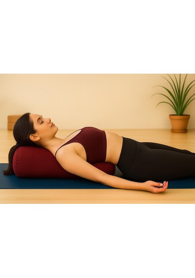 Bolster Minderi - Silindir Yoga Yastığı - Sosis Yastık Bordo
