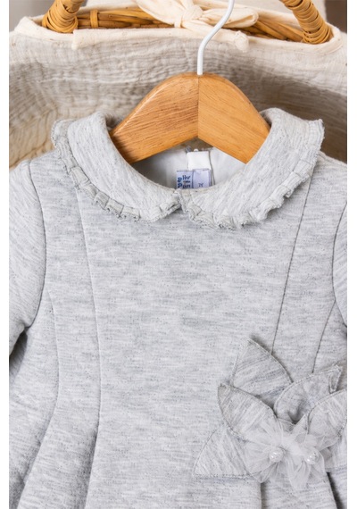 Babyhola Kız Çocuk Işıltı Detaylı Kapitone Elbise Quenn Collection 13986 Gri