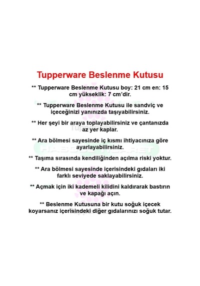 Tupperware Beslenme Kutusu  Siyah
