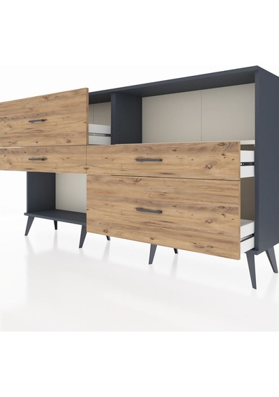 Arges Konsol Tek Raflı 4 Çekmeceli 176x30x99 Antrasit-aytaşı/çam Antrasit-aytaşı/çam Arges Konsol Tek Raflı 4 Çekmeceli 176x30x99 Antrasit-aytaşı/çam Antrasit-aytaşı/çam