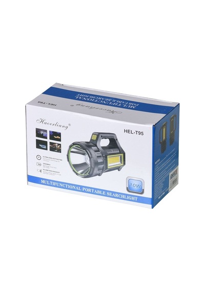 Ultra Güçlü Yandan Işıklı New+pro El Feneri Solar Şarjlı Usb'li El Eneri Hel-t93 Siyah