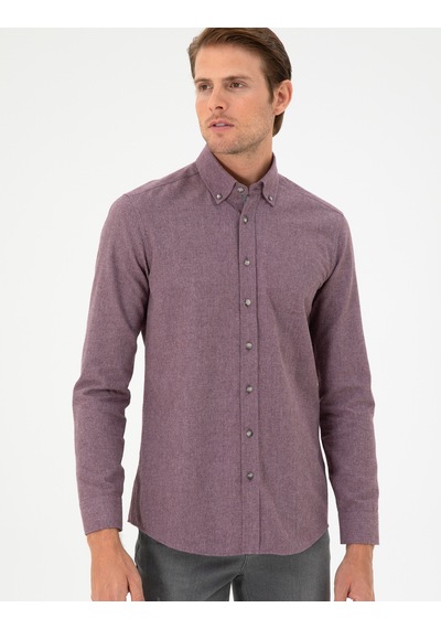 Pierre Cardin Erkek Mor Gömlek Desenli 50293756-vr038 Mor