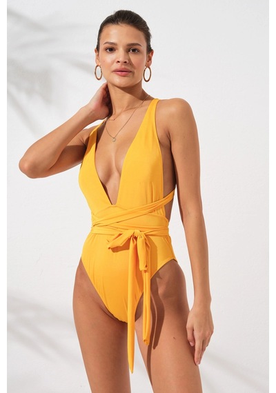 Pierre Cardin Kadın Camila Belden Çapraz Bağlamalı Sarı Mayokini 2c3t1n6o04