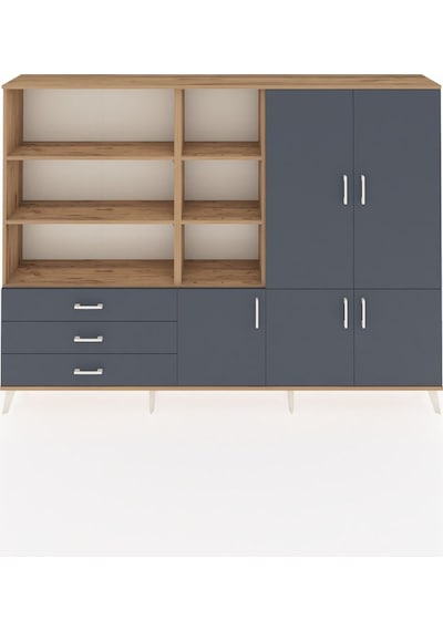 Arges Dolap 11 Raflı 3 Çekmeceli 5 Kapaklı 220x30x163 Çam-antrasi Çam-antrasit Arges Dolap 11 Raflı 3 Çekmeceli 5 Kapaklı 220x30x163 Çam-antrasi Çam-antrasit