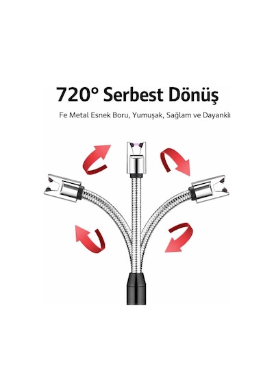Valkyrie Type-c Şarjlı Elektronik, Mum Yakma Darbeli Ateşleyici 360 Esnek Boyun, Rüzgar Geçirmez, Göstergeli Çok Renkli