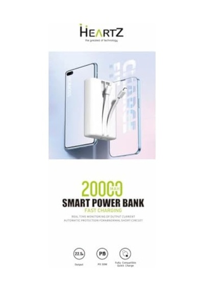 H002 20000 Mah Power Bank Pd 30w Ve Usb 22.5w Fast Hızlı Şarj Dahili Type C Ve Lightning Kablolu Dünya Standartlar