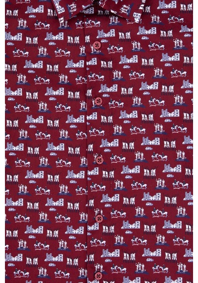 U.s. Polo Assn. Erkek Çocuk Bordo Gömlek Desenli 50316732-vr014 Bordo