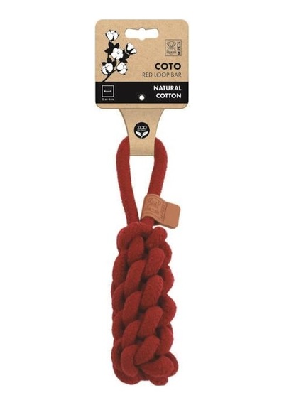 M-Pets Coto Kırmızı Loop Bar Örgü Halat Köpek Oyuncağı 22 CM