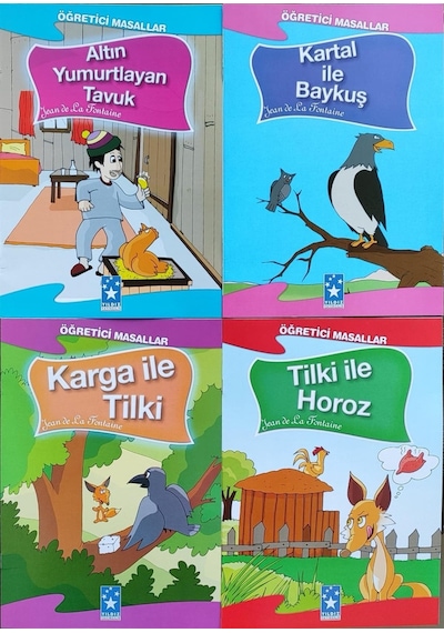 La Fontaine Masalları Seti 1. Sınıflar İçin Büyük Boy Resimli 15 Kitap