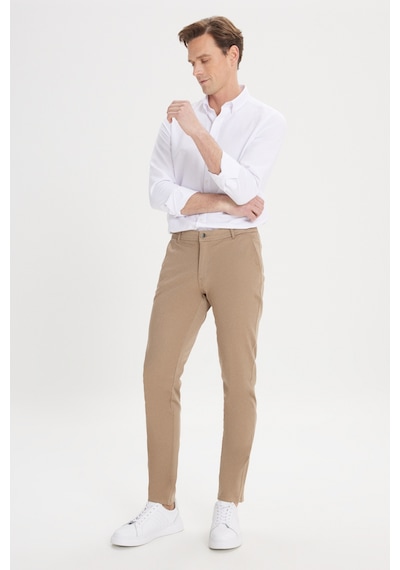 Ac&Co / Altınyıldız Classics Slim Fit Dar Kesim Pamuklu Esnek Chino Erkek Pantolon - Camel