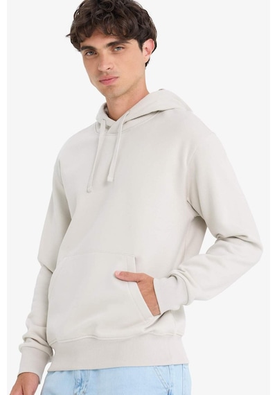 Defacto Regular Fit Kapüşonlu Cepli İçi Yumuşak Tüylü Basic Düz Sweatshirt X8283AZ24AUBG766 Bej