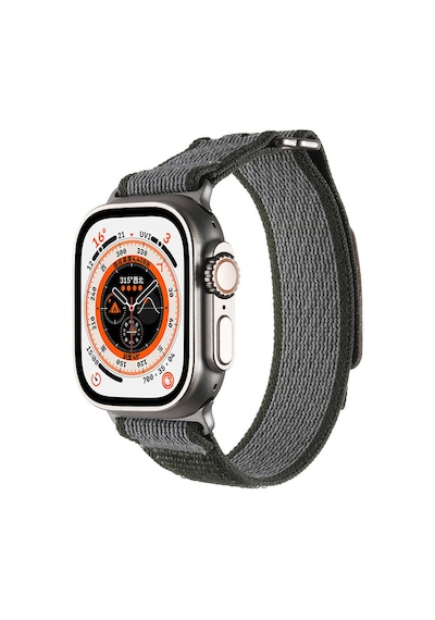 Tuva Teknoloji Apple Uyumlu  Watch Ultra 49mm Hasır Kordon Krd-106 Strap Kayış-yeşil