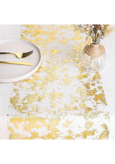 Masa Örtüsü, Altın, Metalik, Parlak, Tül Bant, Polyester, Masa Dekorasyonu, Parti, Düğün, Noel, Komünyon, Kutla Diğer