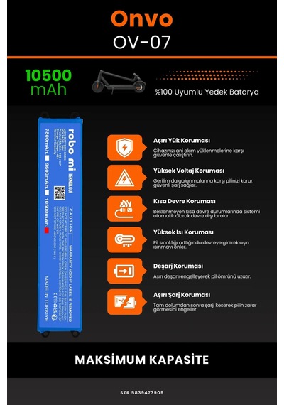 Onvo Ov-07 / 36v 10500mAh Elektrikli Scooter Bataryası