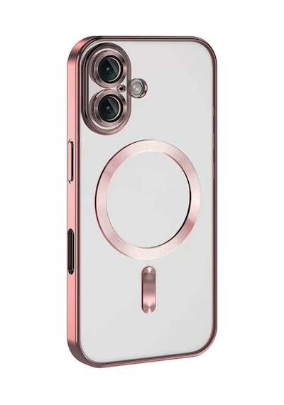Newface  Apple  Uyumlu iPhone 16 Plus Kılıf Kross Magneticsafe Kapak - Pembe