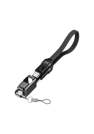 S-link Armor Cc-020 60w 20 Cm Type-c To Type-c Pd Örgülü Metal Başlıklı Siyah Hızlı Şarj Kablosu