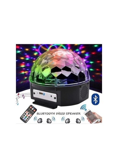 Disko Topu Rgb Ledli Bluetooth Hoparlör Sese Duyarlı -kumandalı Beyaz