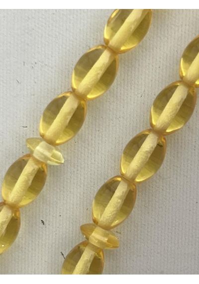 Oval Kesim Kokulu Toz Kehribar Tesbih 33lük 6mm A010