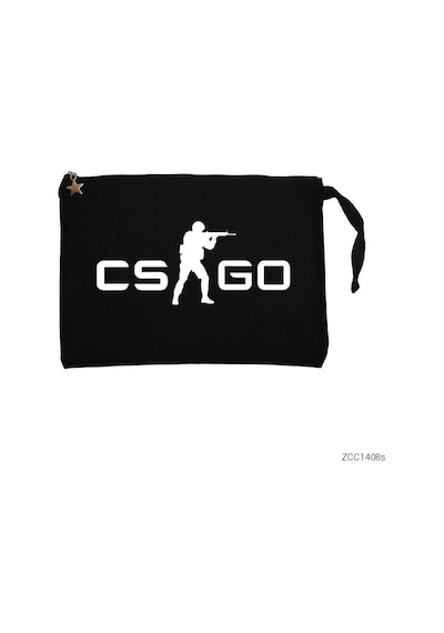 Zepplin Giyim Counter Strike Csgo Logo Siyah Clutch Astarlı Cüzdan