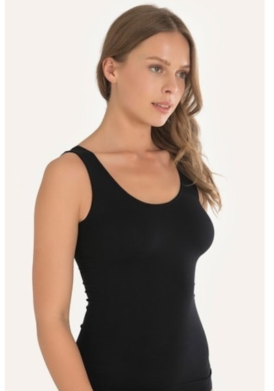 Nbb Kadın Siyah Geniş Askılı Seamless Atlet Body