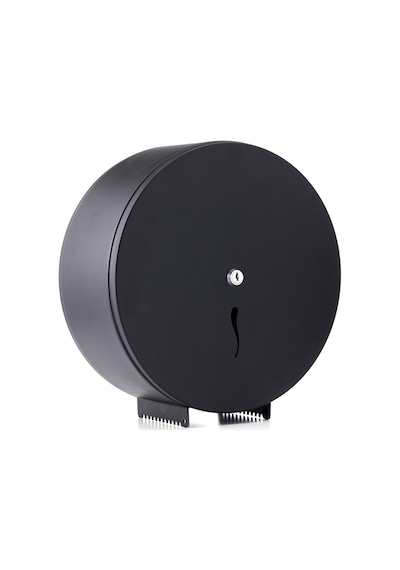 ARGESAN-Paslanmaz Çelik WC Kağıtlığı JUMBO Q28 cm-MAT SİYAH