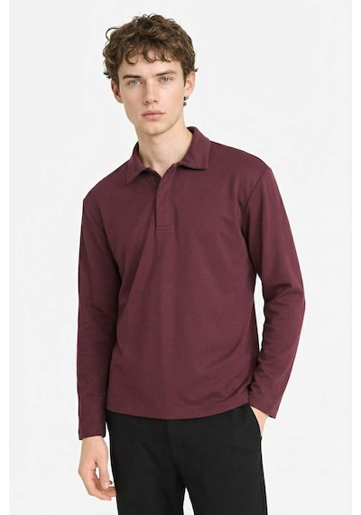 Defacto Regular Fıt Polo Yaka Sweatshirt G8111ax25wnbr464 Bordo-br464