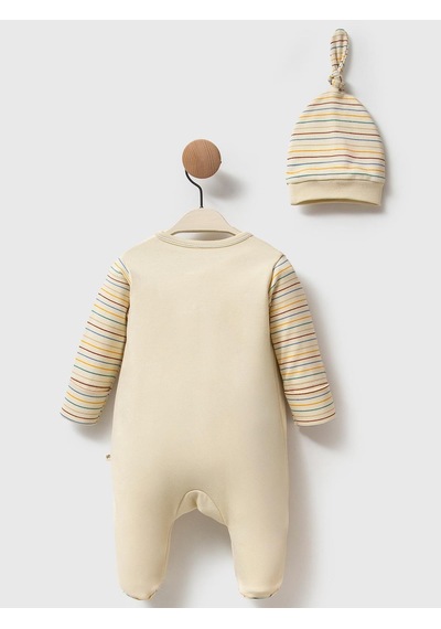 Moi Noi Baby Moi Noi 2li Baskılı Tulum - Bej