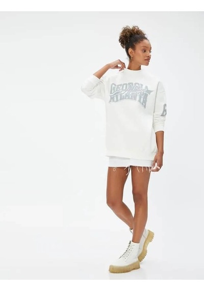 Koton Kadın Sweatshirt Ekru 4wal10055ık 24ky59000283 Y5915 Ekru