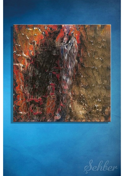 Kare Kanvas Tablo Tekli Ev Kafe Ofis Derin Dokuya Sahip Prestijli Soyut Sanat Eseri 2724