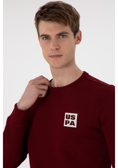 U.S. Polo Assn. Erkek Regular Fit Bisiklet Yaka Bordo Sweatshirt 50293456-VR014