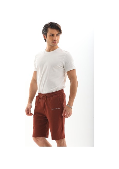 Penyebizden Erkek Regular Fit %100 Pamuk Şort-kahve Kahverengi
