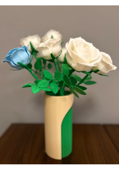 Vazo Dekoratif 3d Yeşil -ten Rengi