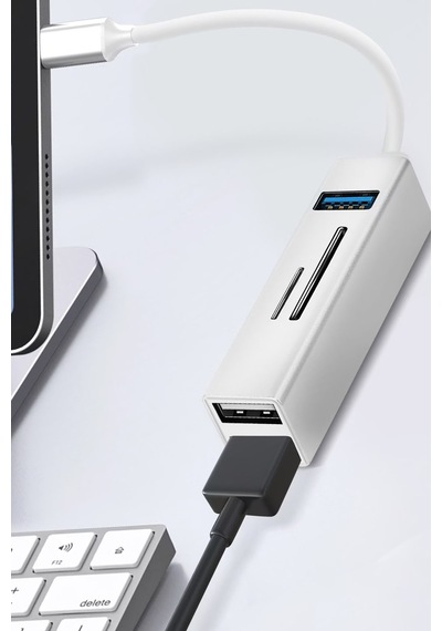 Usb Dönüştürücü 3.0 Hub 5in1 Port Hızlı Aktarım 5gbps Usb Sd Kart Çoğaltıcı Çevirici Cihazı