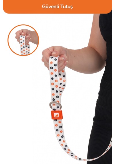 Köpekler İçin Dayanıklı Ve Güvenli, Desenli Gezdirme Tasması 25mm Pati