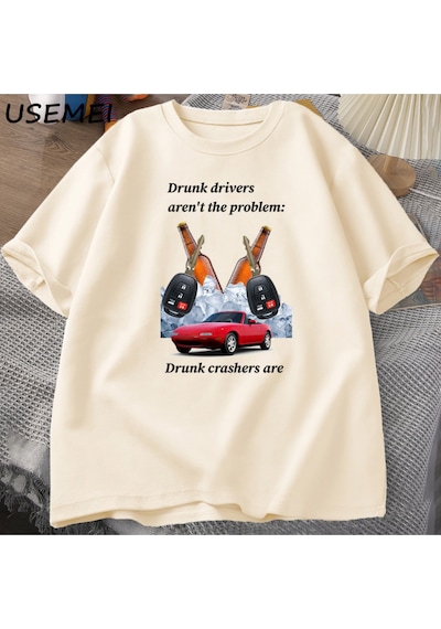 Flood Of Style Sarhoş Sürücüleri Erkek Tişört Komik T Shirt Sarhoş Sürüş Moda Kısa Kollu T-shirt Pamuk Erkek Haki