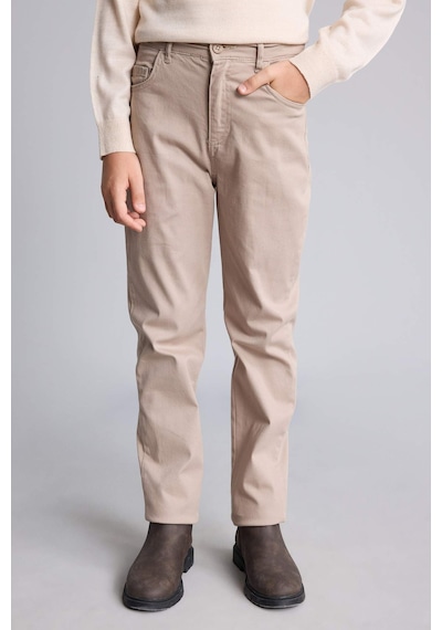 Defacto Okula Dönüş Düz Paça Gabardin Pantolon Erkek Çocuk U3254a626aubg716 Bej-bg716