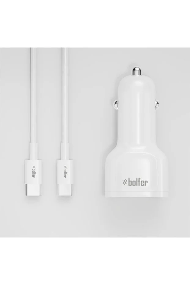 Bolfer Pd&usb Araç Şarj Seti Type-c 3.0 A 40 W Beyaz Araç Şarj Aleti