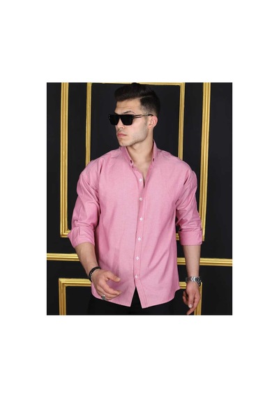 Mcz Giyim Açık Pembe Renk Oversize Uzun Kollu Erkek Gömlek
