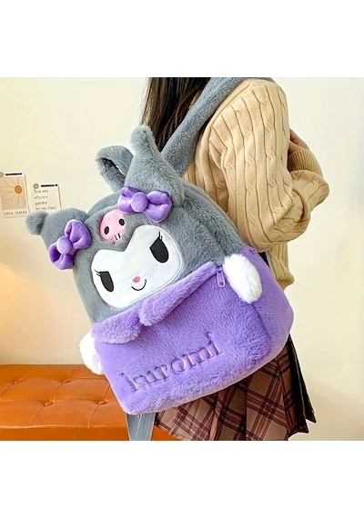 Sanrio Kuromi Sırt Çantası Büyük Kapasiteli, Peluş Detaylı Sevimli Karikatür Tasarım, Günlük Kullanım & Hed Çok Renkli Sanrio Kuromi Sırt Çantası Büyük Kapasiteli, Peluş Detaylı Sevimli Karikatür Tasarım, Günlük Kullanım & Hed Çok Renkli