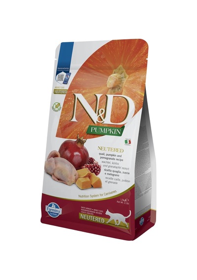 Tr N&d Pumpkin Tahılsız Bıldırcın Etli Balkabaklı Ve Narlı Kısırlaştırılmış Kedi Maması - 1.5 Kg
