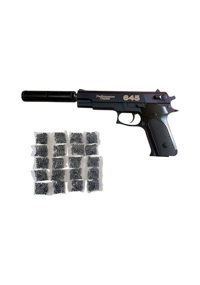 Susturuculu Metal Boncuk Atan 30cm Tabanca + 20 Paket Boncuk Renkli