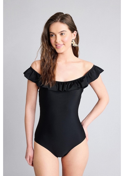 Defacto Regular Fit Fırfırlı Bisiklet Yaka Mayo W9117az26smbk81 Siyah-bk81