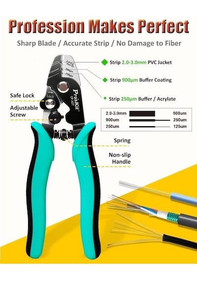 Proskit Cp-327 Fiber Optik Kablo Soyucu Sıyırıcı