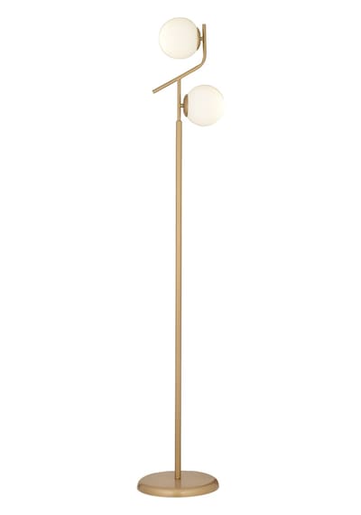 Velar Eskitme Beyaz Camlı Modern Tasarım Metal Lambader